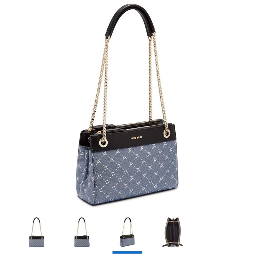 NINE WEST Ellie a List Crossbody Denim Logo - Picture 3 of 13